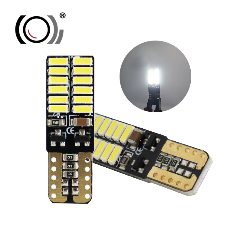 MOXI Top Quality T10 LED Canbus Auto LED Bulb 4014 24SMD LED T10 Canbus Interior Light For Car License Plate Light