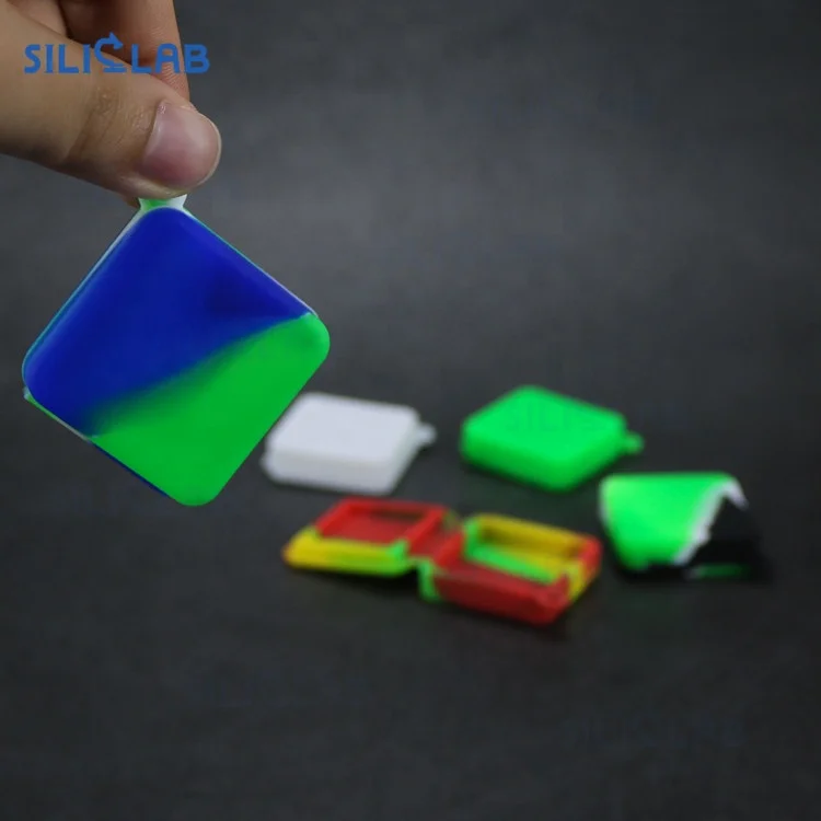 Best quality silicone oil wax jar 9ml square smoking products container tobacco smokeshop smoking accessories