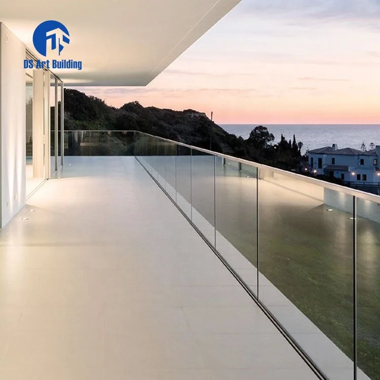 DS Aluminum U Channel Glass Railing Balustrade Profile u channel stainless steel frameless Glass U Base Baluster Railing