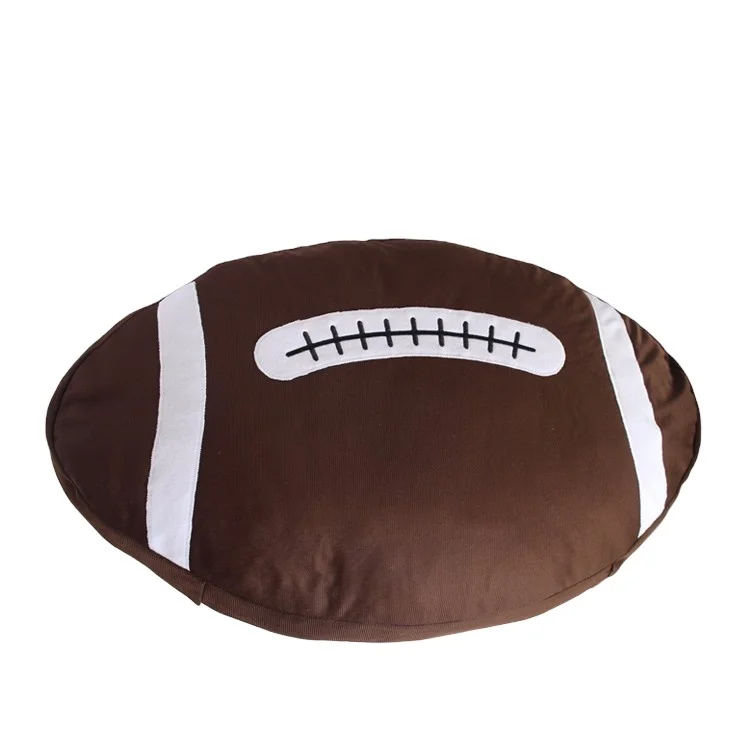 factory wholesale hot sales creative football shape simple sports cushion pillow for new year gift