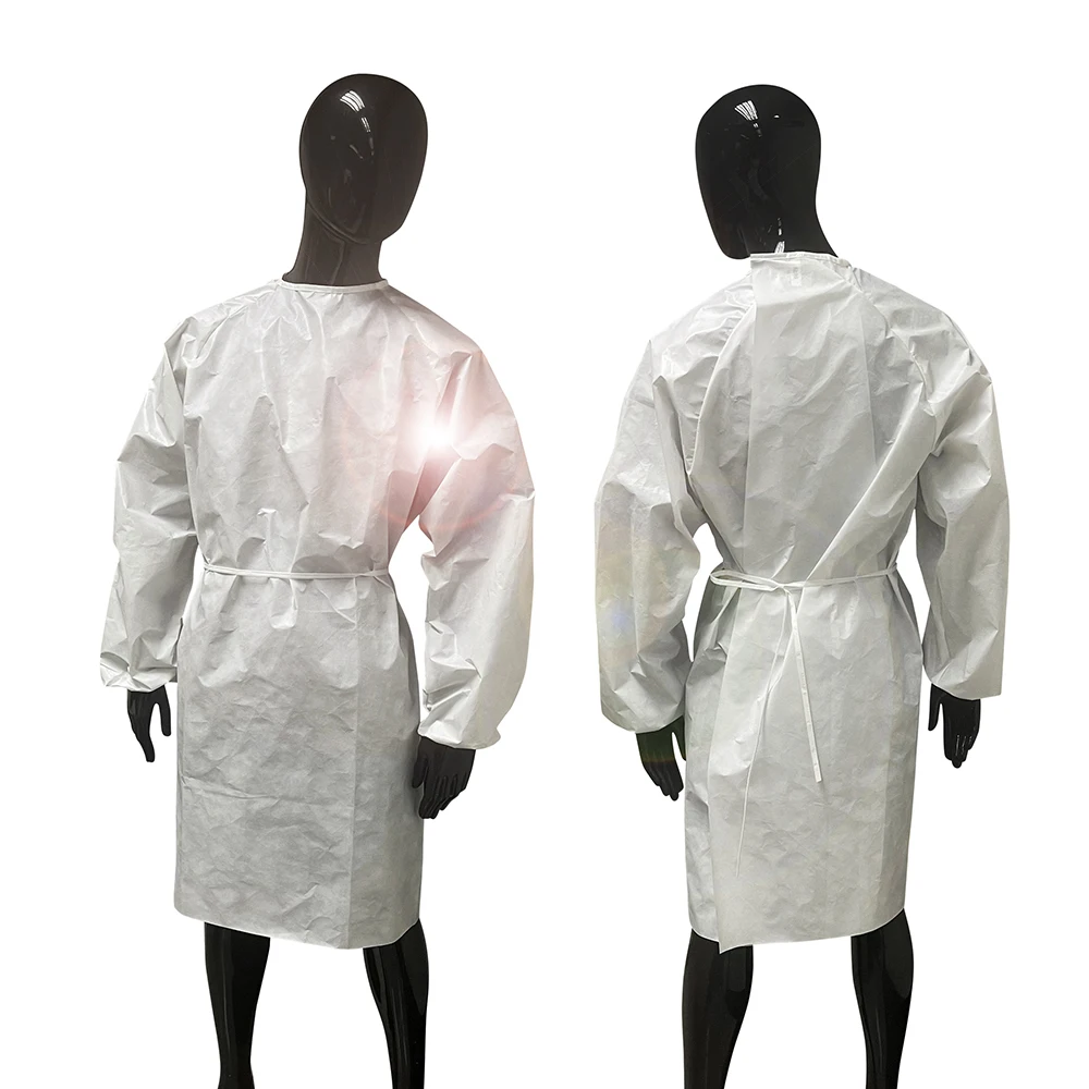 New Arrival High Quality Long Sleeve Water Proof Disposable Non Woven Aami Standard Level 1 Function Gown For Adult