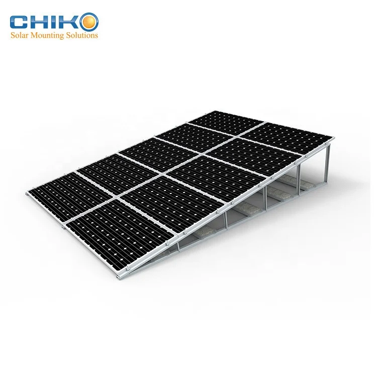 Ballast Racking Flat Roof Solar System 5 Panels Landscape Solar Panel Bracket Mounting Kit