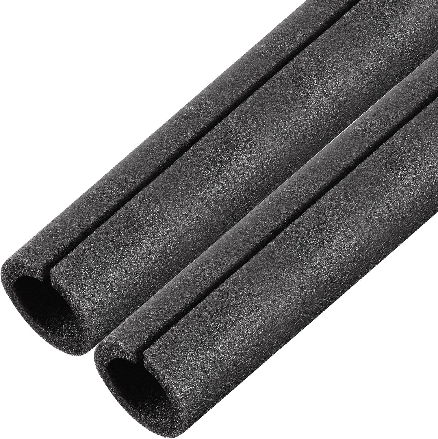 Black Foam Tube 1.64 Ft Length 1.37in ID 2.15in OD Hollow Pipe Cover for Protecting Pipes and Heat Preservation