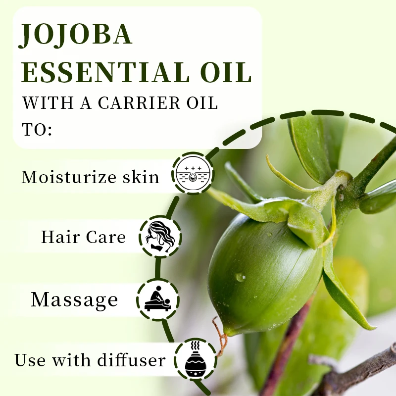 OEM Private Label 100% Pure Natural Jojoba Essential Oil 100ml Scalp Hair Care Moisturizing Nourishing Hair-Repairing Smoothing