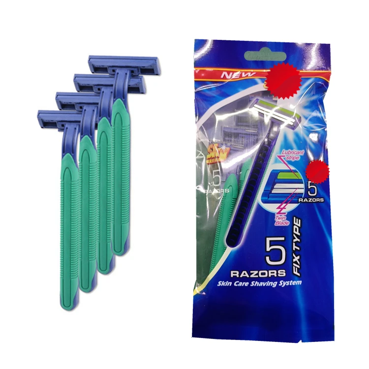 Razor with lubricant strips New design low MOQ custom high quality twin blades  shaving razor