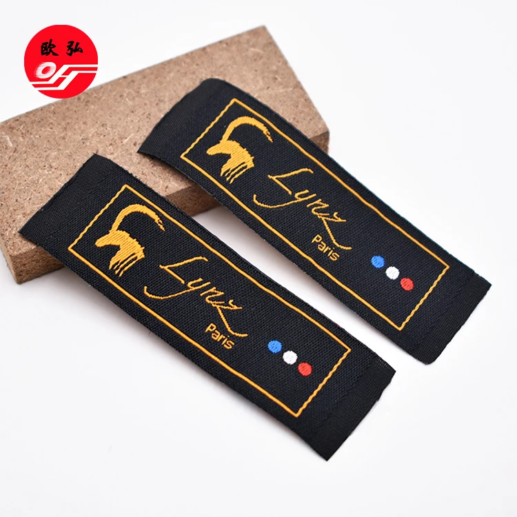 
High Grade Wholesale Custom Self Adhesive Polyester Fabric Woven Label for Garment 
