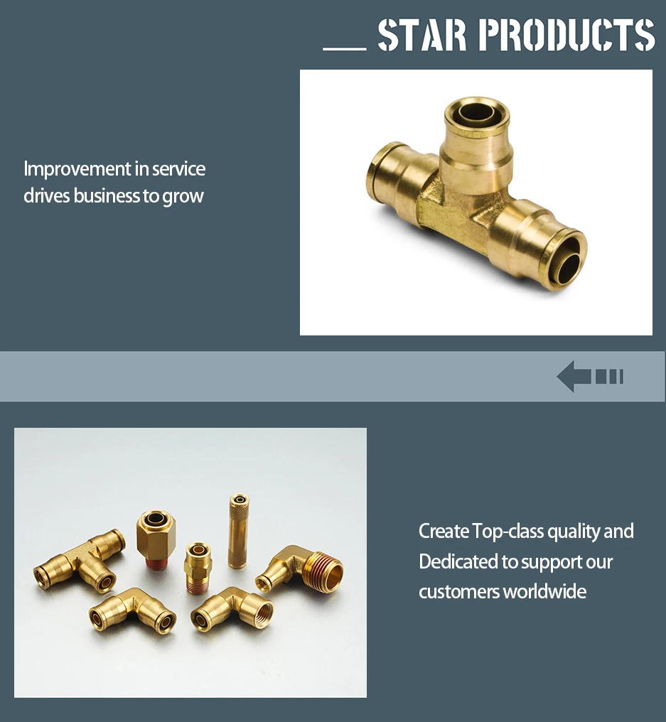 Brass quick fittings high quality brass nylon pipe connectors 1/8 3/8 1/4