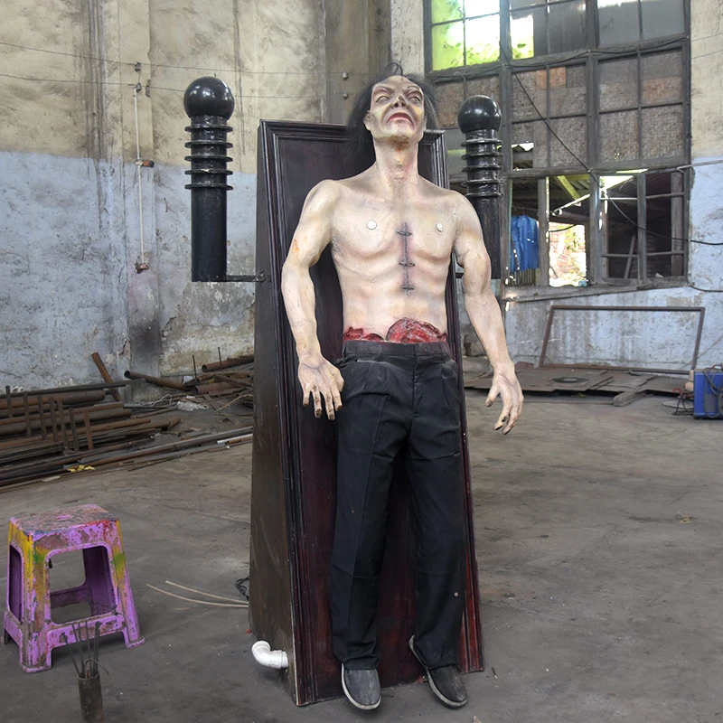 Customizable Electric Shock Experiment Halloween Demon Figure Pneumatic Movement for Horror House DINOSKY