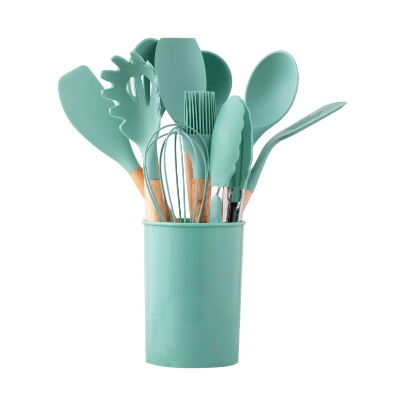 Set-12 Pieces Silicone Cooking Utensils Set Heat Resistant Spatula Set Nonstick Cookware