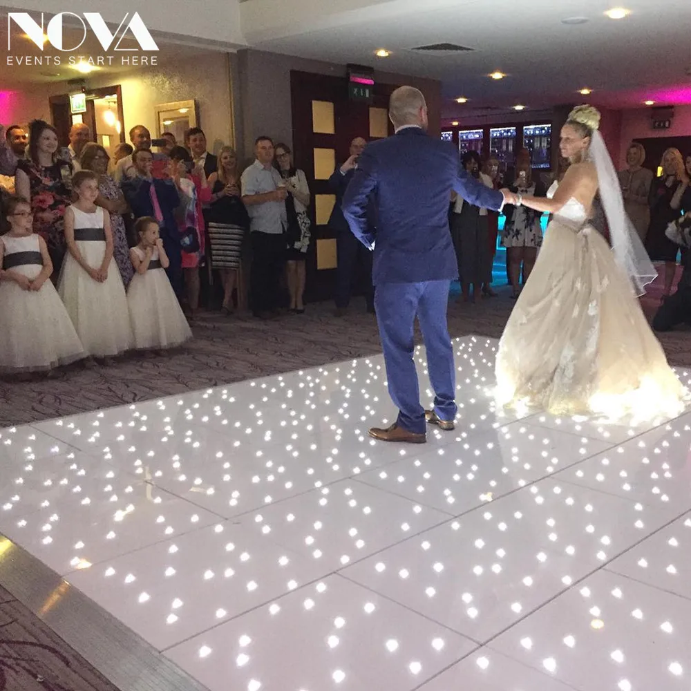 2021 Wedding Decor Twinkling Effects White Color / Rgb Control Led Star Dance Floor Tiles
