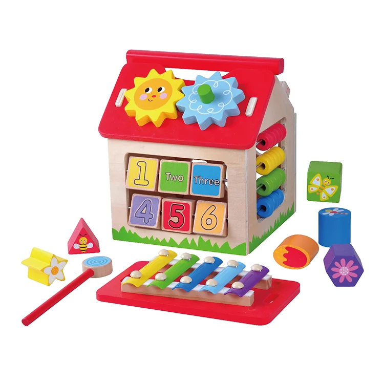 Wooden Intelligence toy Early childhood educational multifunctional wisdom house and musical instrument