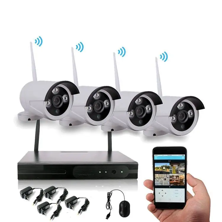  Оптовая продажа 4-канальный Открытый Водонепроницаемый 1080P камеры Wifi CCTV система безопасности Беспроводной NVR