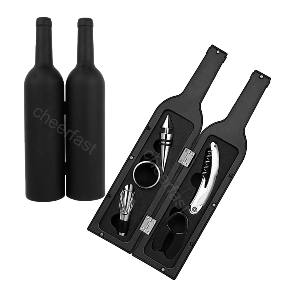 Cheaper  wine bottle shaped gift set and Wine Accessory Gift Set and 5pcs wine accessories gift set in bottle shaped