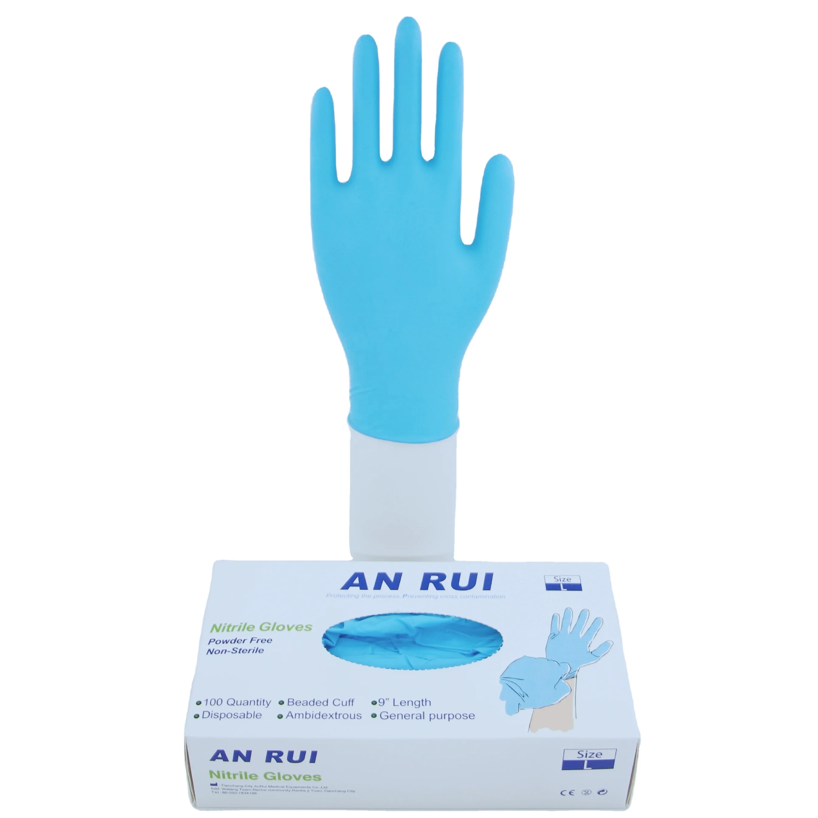 EN455-1/2/3 disposable Blue Black industrial powder free Nitrile Gloves medical Examination Non-Sterile Nitrile Gloves