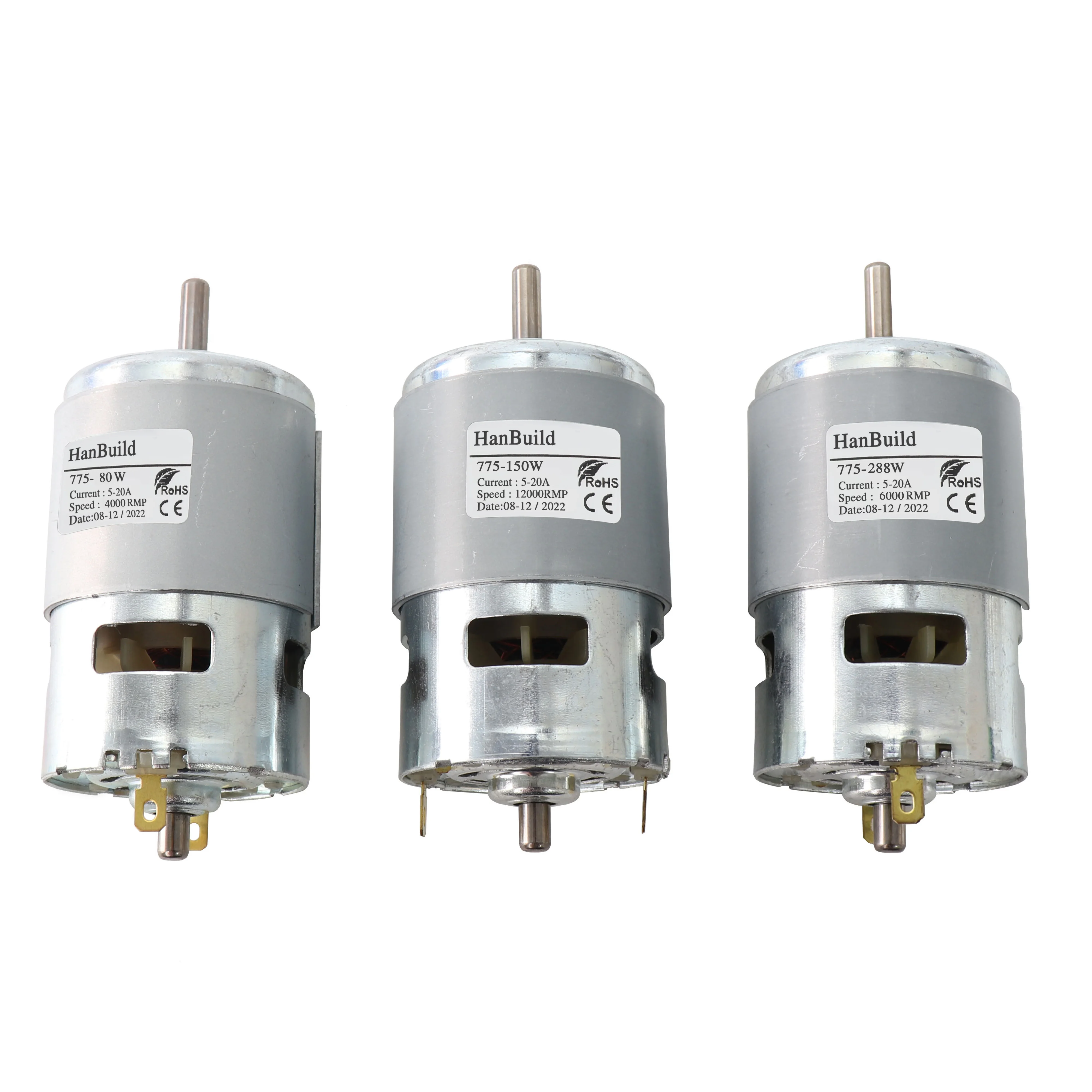 HanBuild Double Ball Bearing 775 -80w 8000RMP 24V  Brush Motor Lawn Mower for cropper  Machine 775 DC Motor