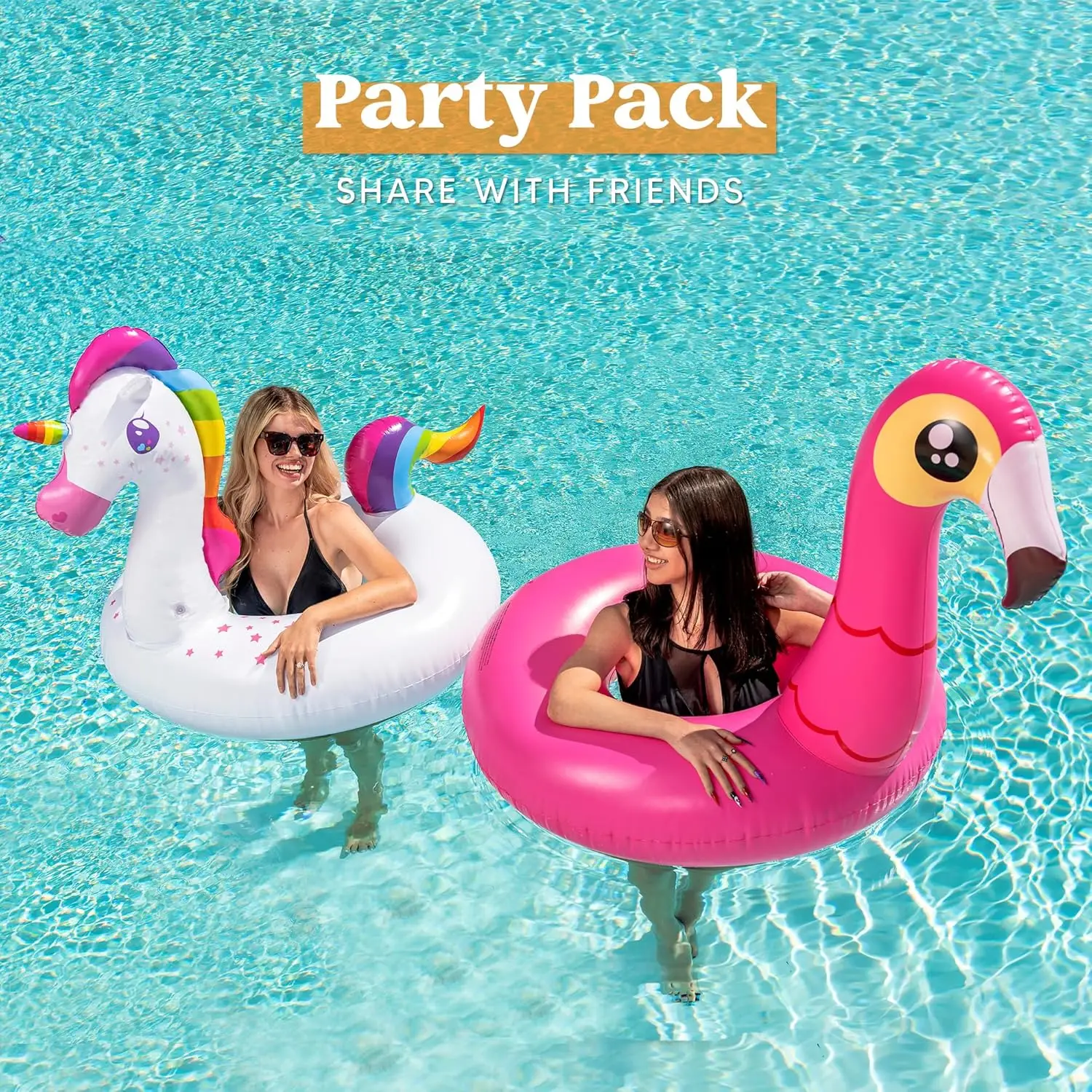inflatable ride a unicorn and Flamingo Air Mattress with Glitter Pool Floating Animal Air Mattress Beach Swimming Pool Toy