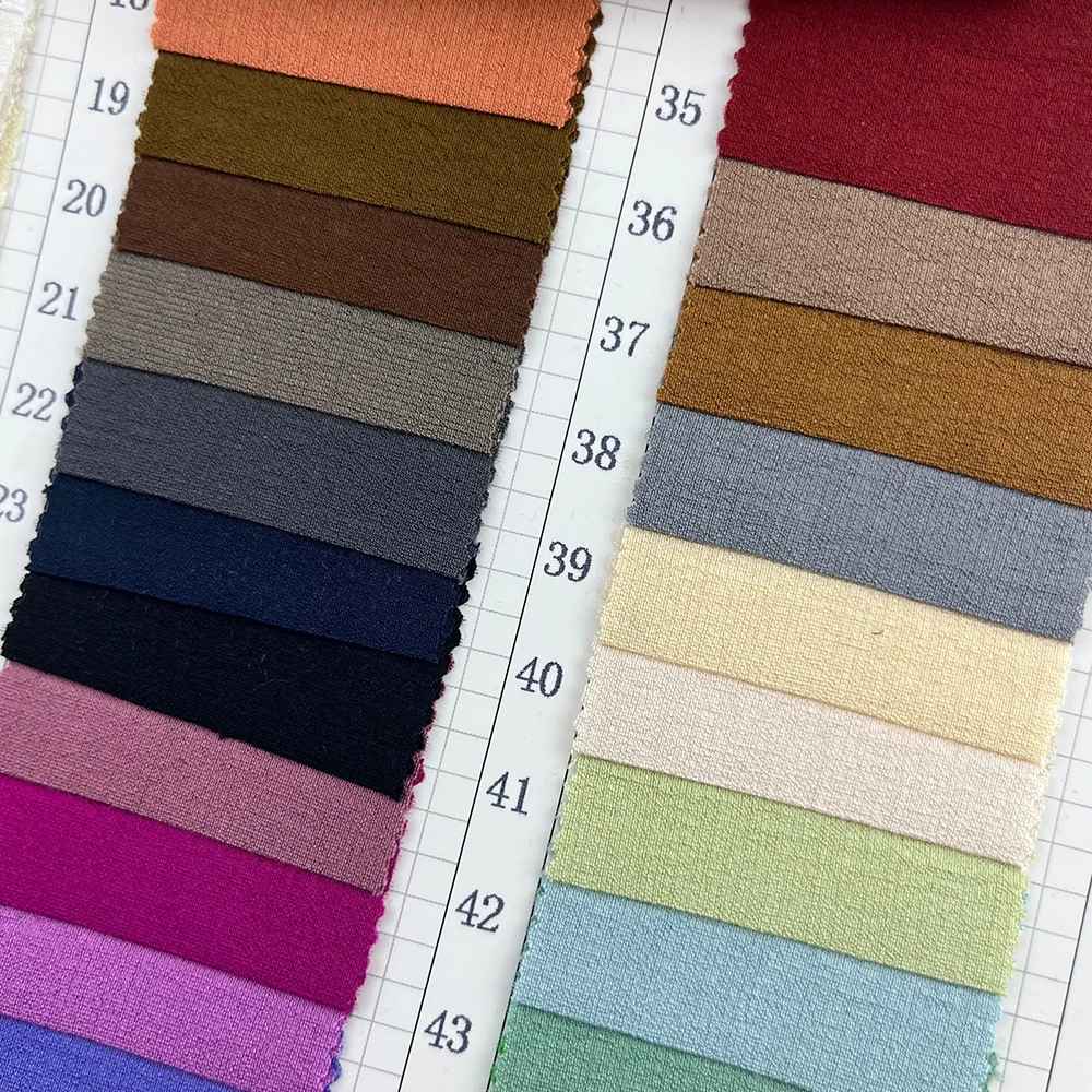 Chiffon supplier Guangzhou 86 Rayon 11 polyester 3 nylon 135g Moss Crepe chiffon design fabric