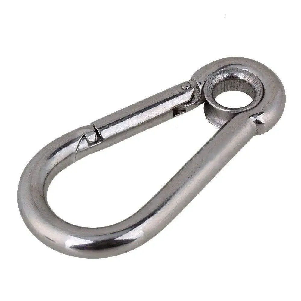 Stainless Steel 304 316 Snap Hook With Eyelet DIN 5299 FORM A Hook (1600679451260)