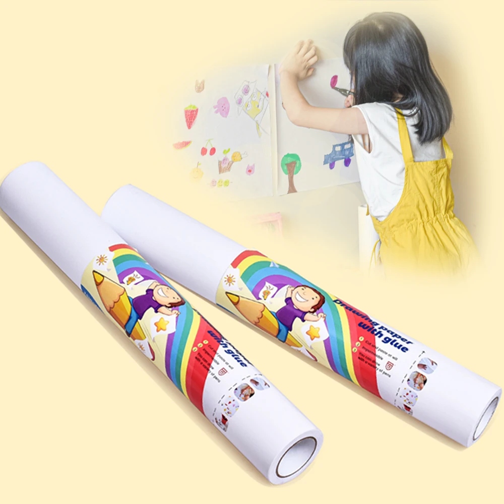 Рулон белой мольбертной бумаги 12 дюймов 75 дюймов и рулон крашеной бумаги для рисования-идеально подходит для краски, настенного искусства и детских поделок