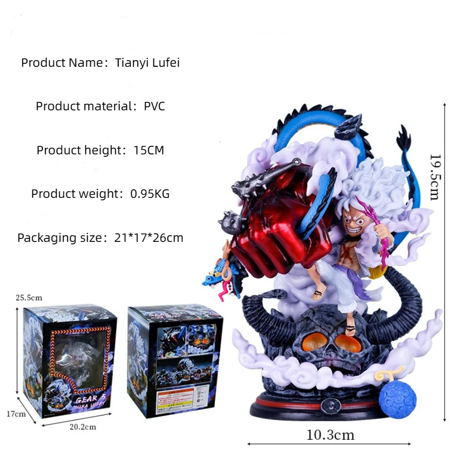 One Pieced Action Figure  TH Heavenly Painting Ghost Island Chapter Five Nica Luffy Statue Handmade Model Doll Decoration Anime