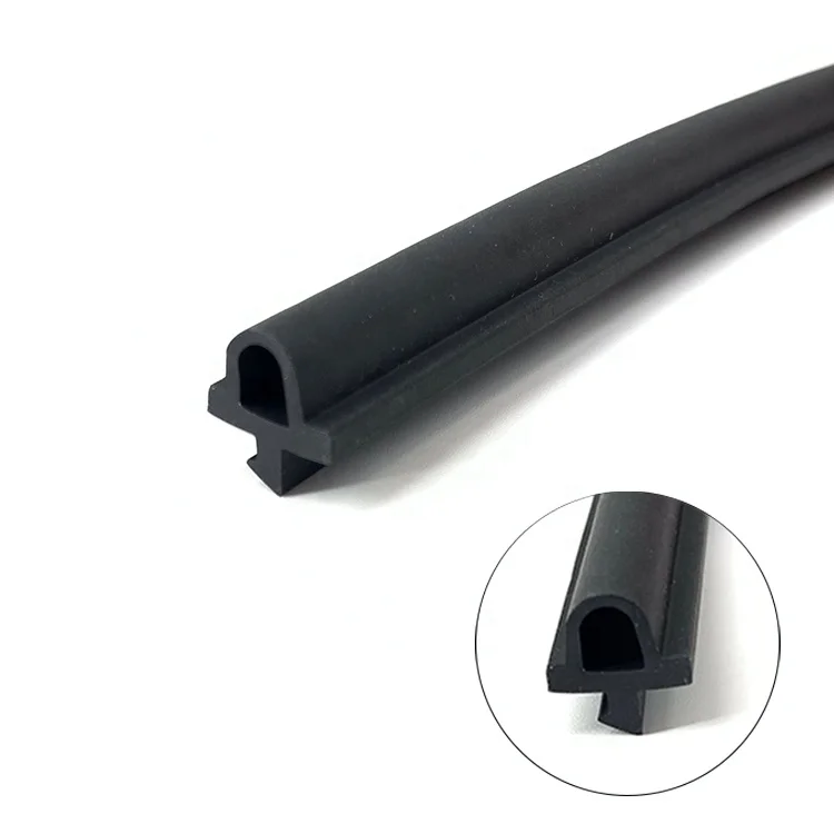 Oem design good elasticity suppleness quality epdm d-type door and window customized rubber strip sliding door seal