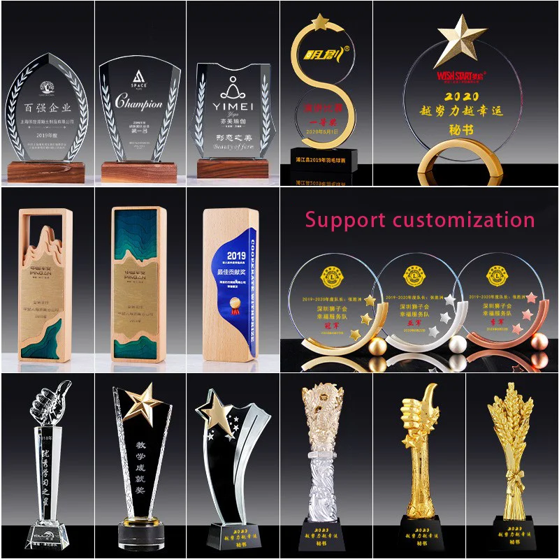 Good Design Various sizes crystal trophy blank Custom Fine Workmanship crystal trophy