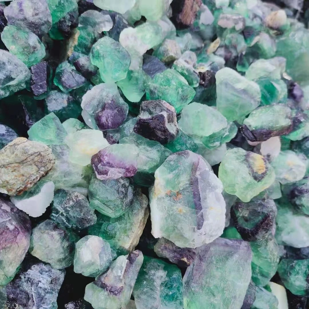 Natural Raw purple rough Crystals Rough gemstone fluorite cube raw stone for Decorative crystal ornaments