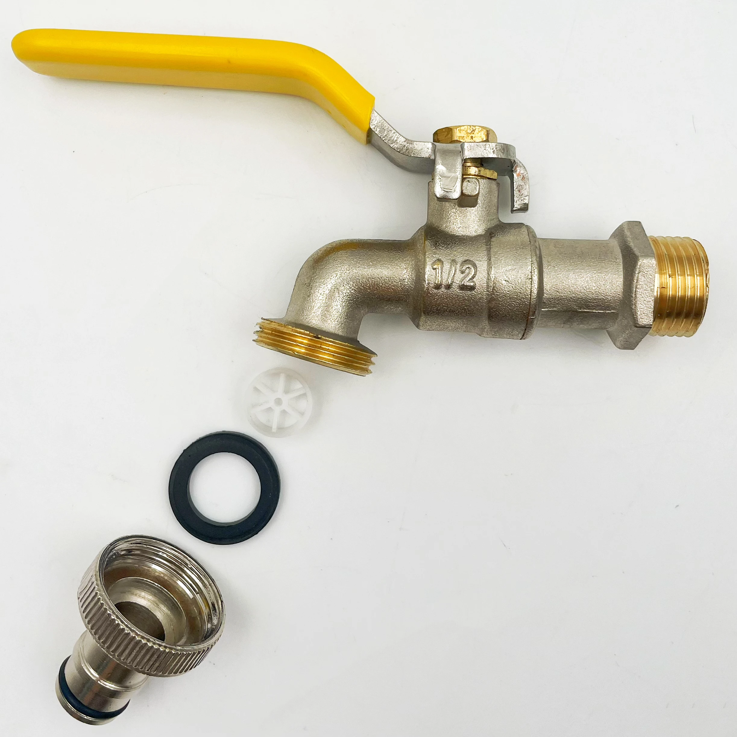 Brass Bib Cocks Tap 1/2 Pipe Fitting Hose Tap Wall Mounted Thicken Anti-freeze Water Bib Valve Tap for Garden Outside