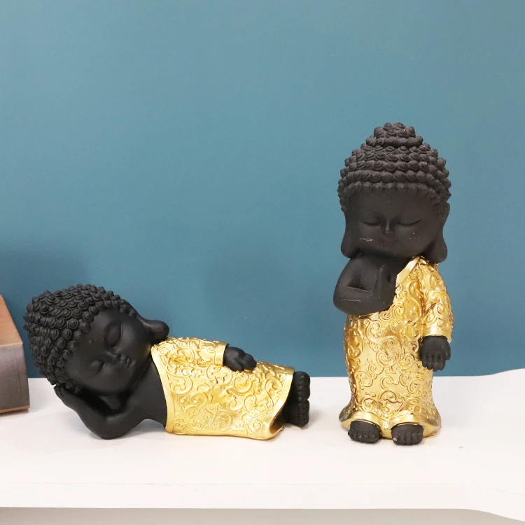 Supplier Wholesale Tabletop Small Buddha Figurines Mini Resin Buddha Statue  For Home Decoration