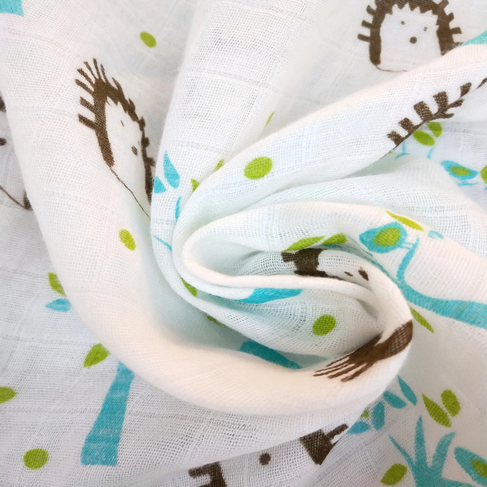 Custom Private Label Baby Swaddle Muslin 100% Cotton Blankets 3 Pack Muslin Wraps Blanket OEM Service 40 Unisex Floral Knitted