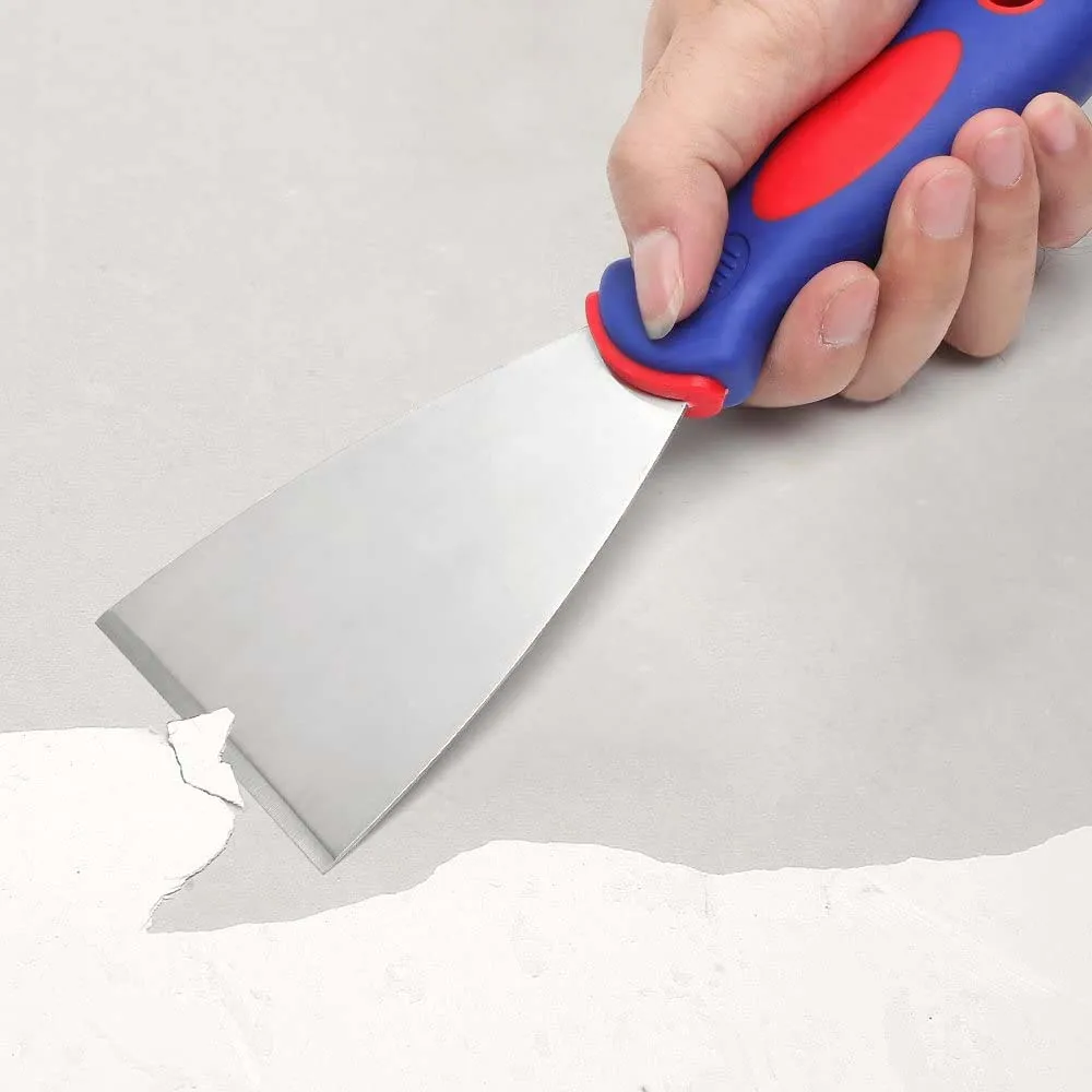 4-Piece Paint Wallpaper Scraper Set Putty Drywall Joint Knife Plastering Tools with Soft Grip Handle