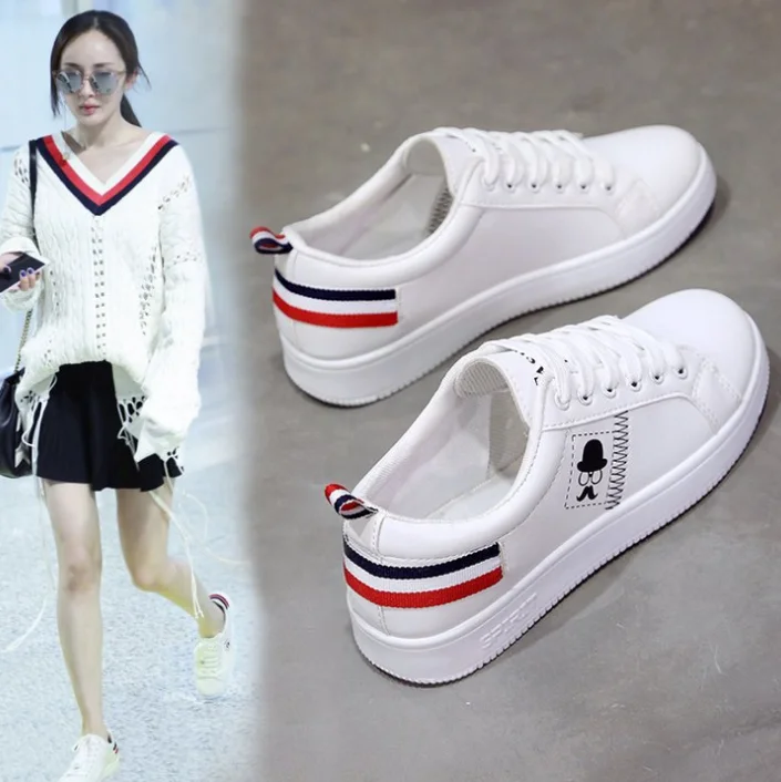 Latest design white ladies fashion shoes women casual sports shoes