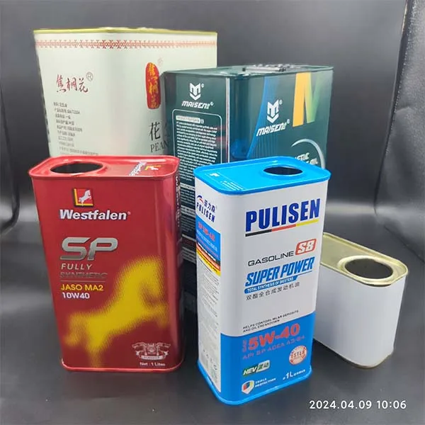 Manufacturer 500ml to 5L Square Metal Tin Can for Engine oil 4L tin Paint Can