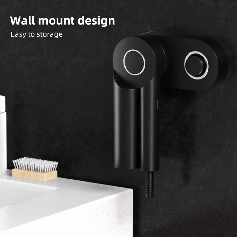 Smart Pro 110000rpm BLDC Motor Foldable Ion Hotel Wall Mounted Hair Dryer