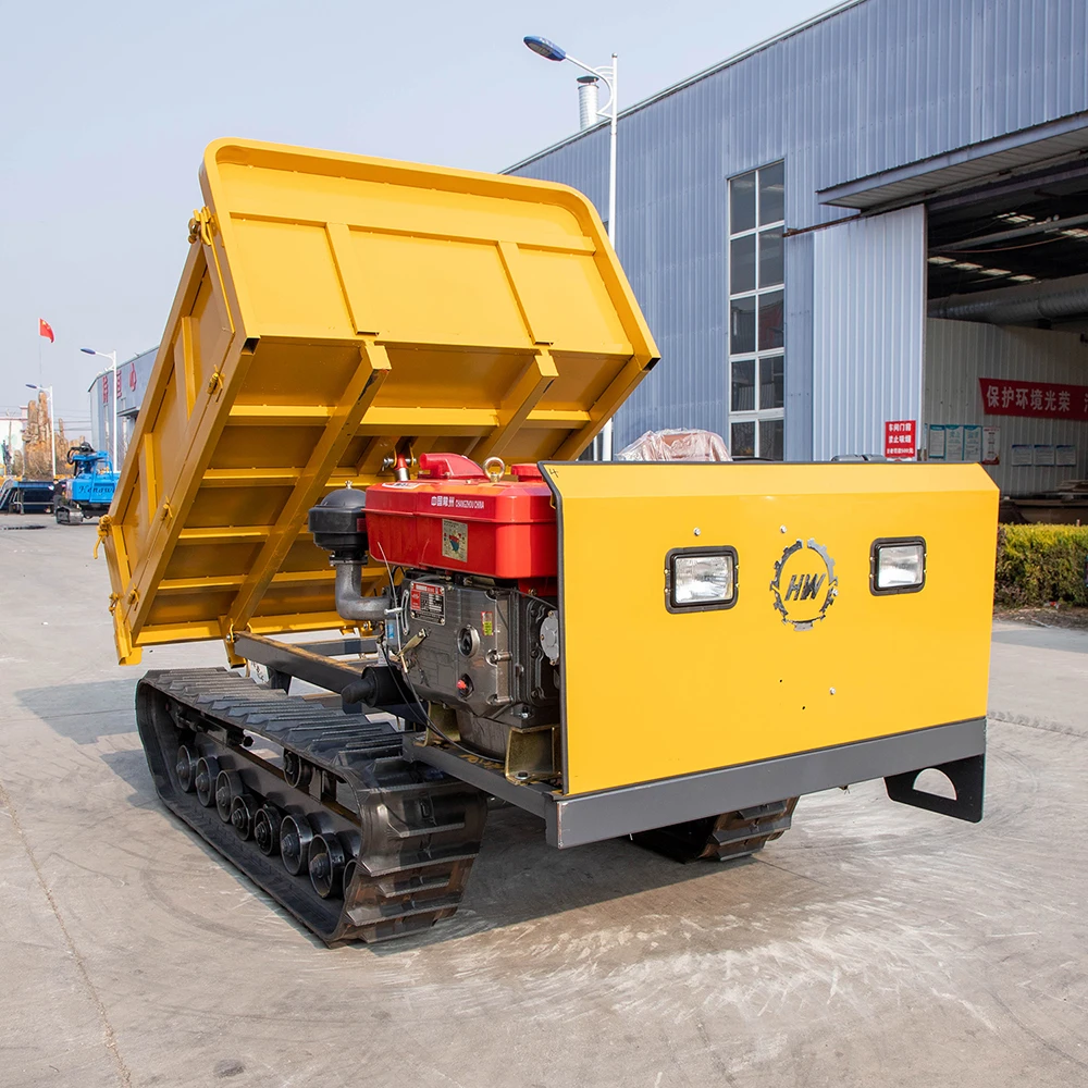 fruit bin dumper 4 ton forward tipping crawler dumper with shovel made in china