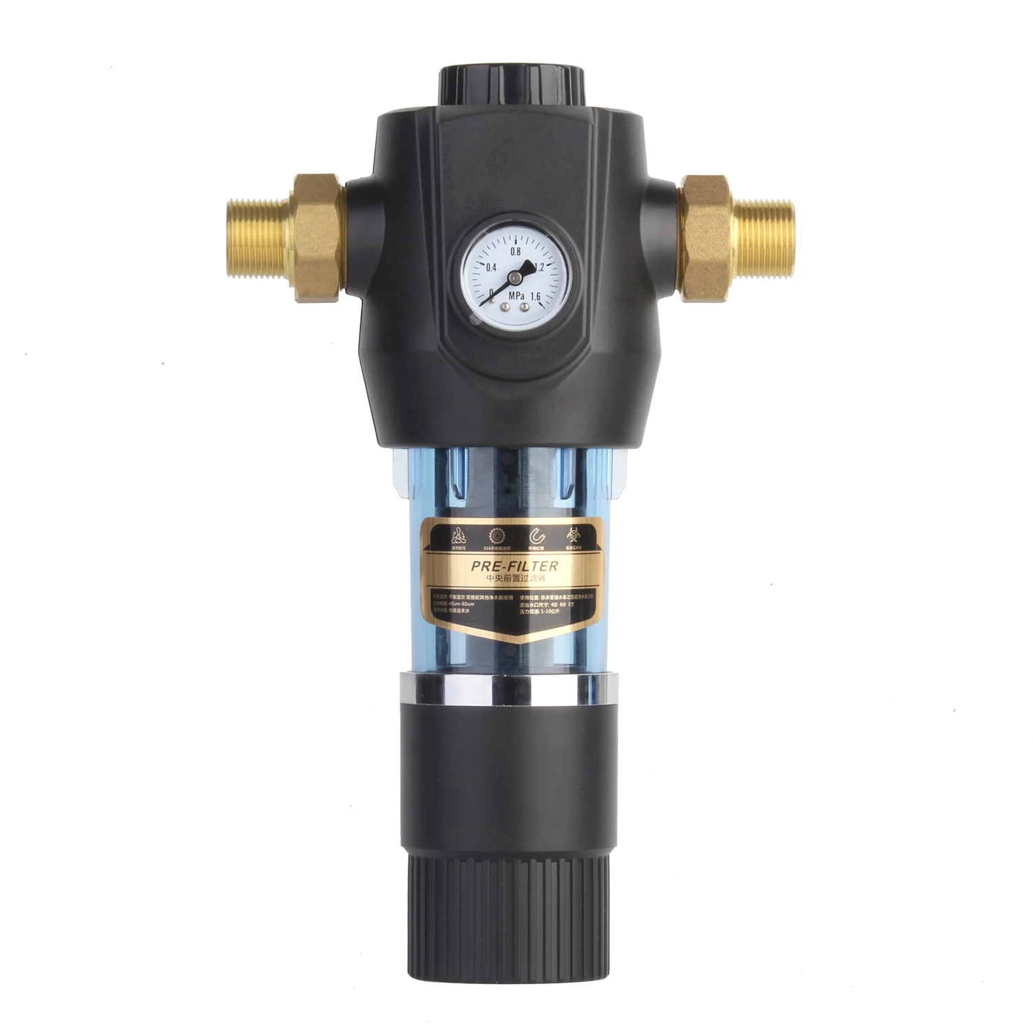 40Micron Whole House Kitchen copper Water Filter with manometer