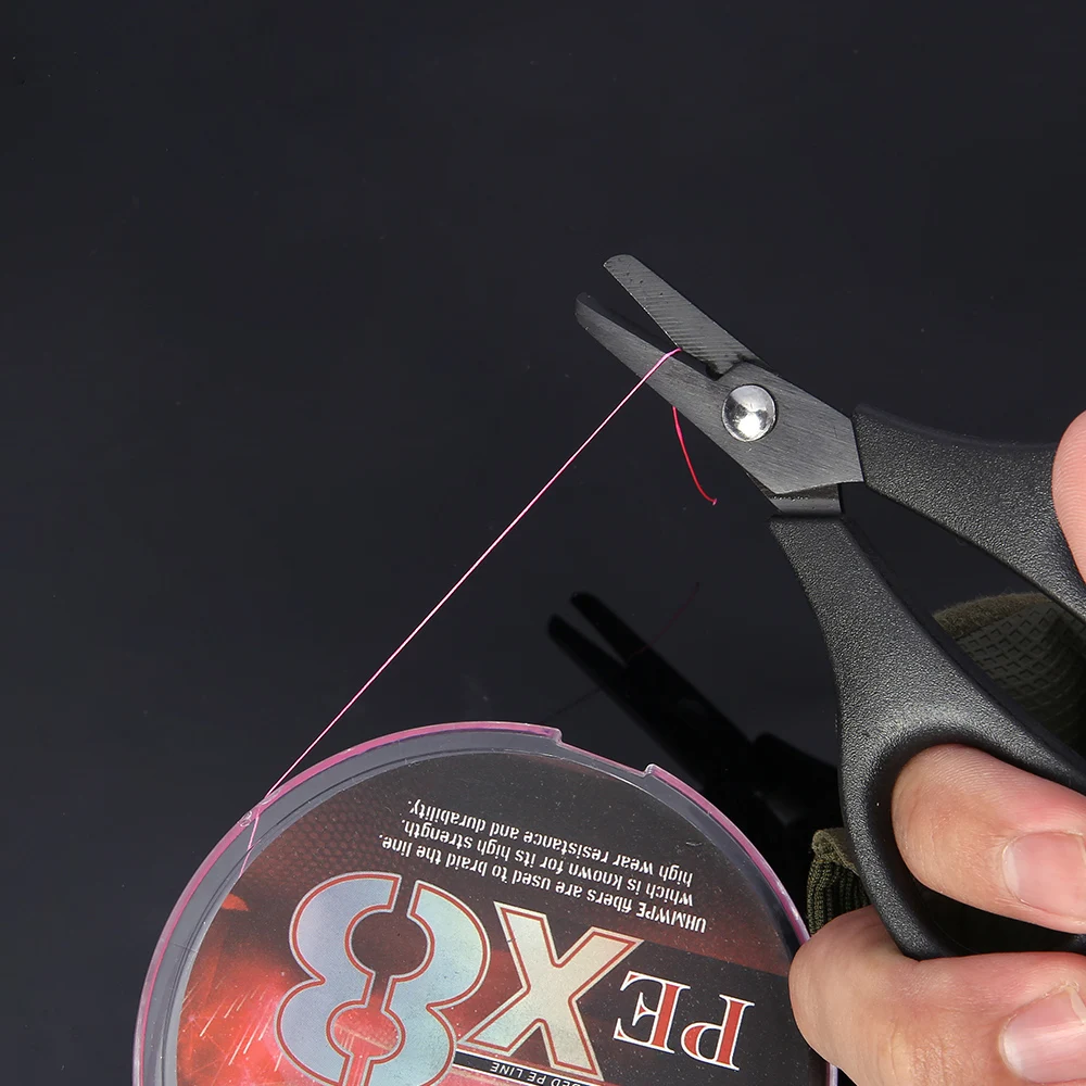 Wholesale Mini Scissors Single Blade Serration Fish Line Scissors With Hanging Rope Hole Fishing Accessories Cutting Tools