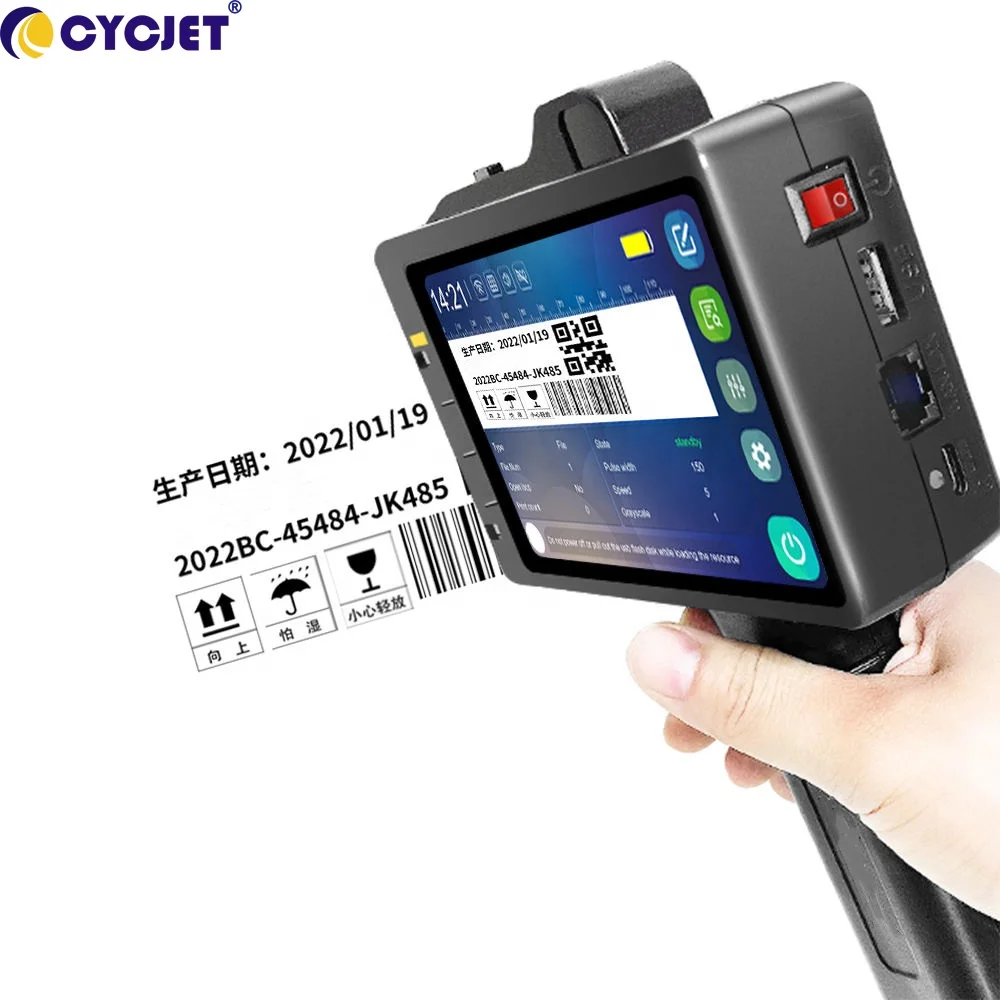 CYCJET Cheap Price Hand Held Ink Jet Refillable Portable Large Color Label Handheld Inkjet Printer