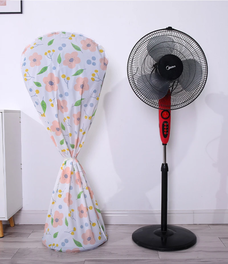 All Cover Floor-standing Electrical Fan Dust Cover Waterproof PEVA Anti Baby Finger in Protection Fan Cover Organizer