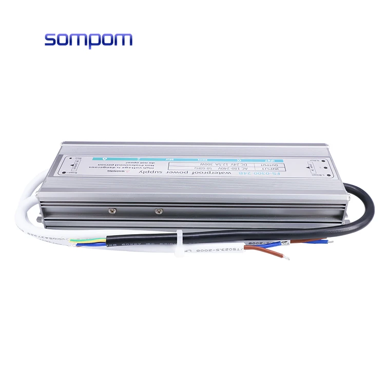 SOMPOM уличный DC 24V 12.5A 300WIP67 Водонепроницаемый 60W 100W 150W 200W 300W 400W импульсный источник