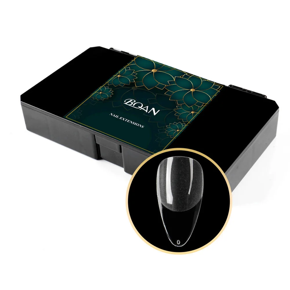 BQAN производитель акриловых кончиков для ногтей короткий миндаль не C изогнутый полное покрытие половина Матовый Прозрачный мягкий