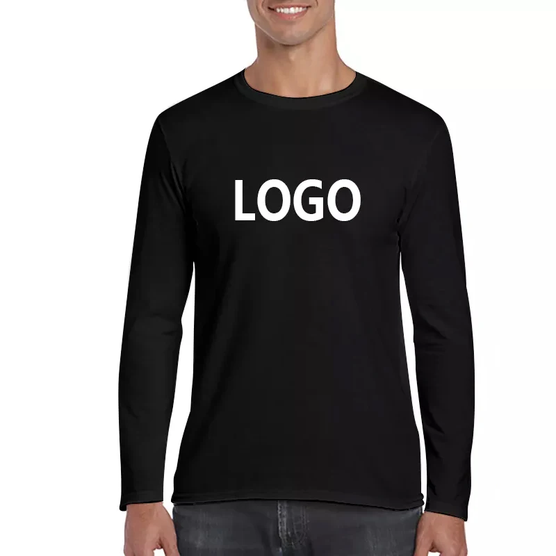 Cheap Wholesale Printing Plain Full Sleeve t-Shirt For Men Long Sleeve t Shirt Custom Embroidery