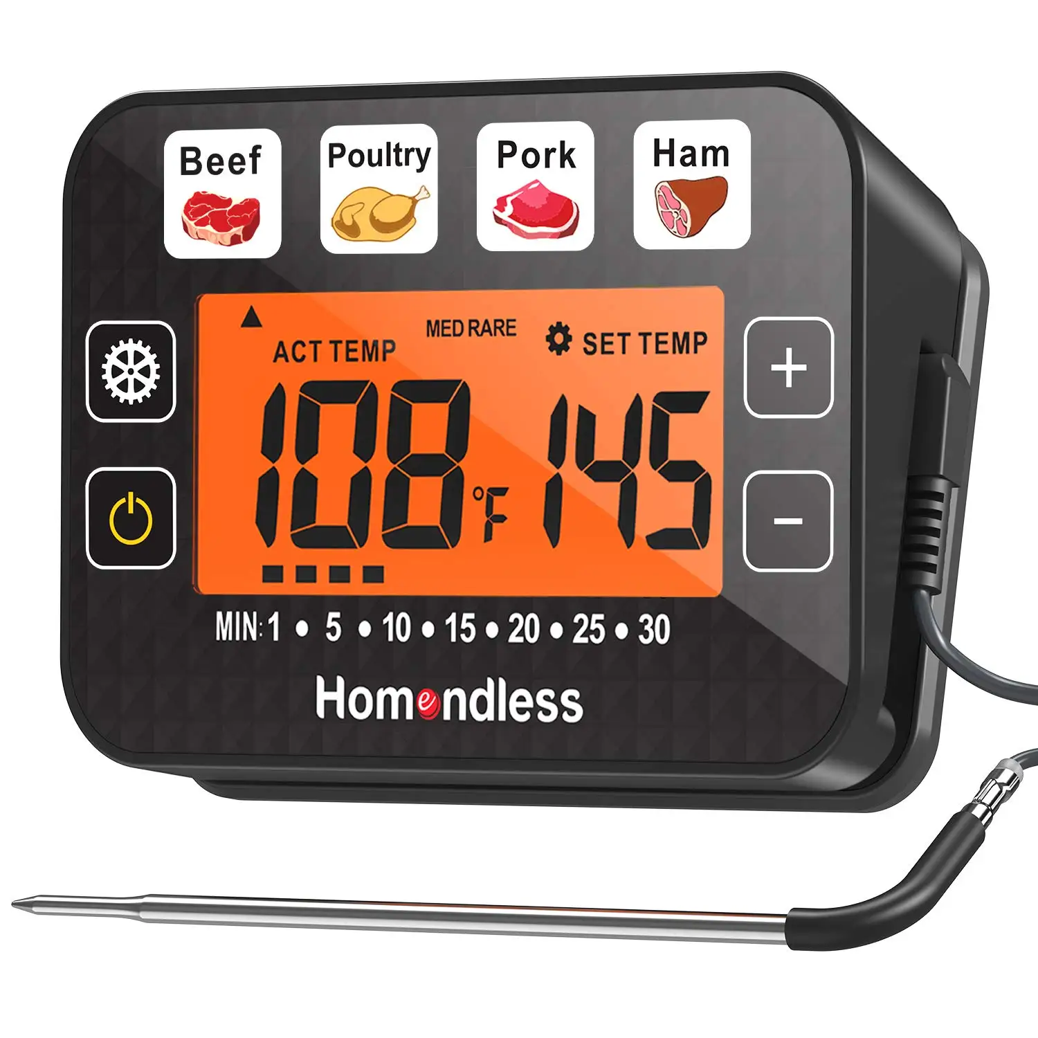 Four Modes Beef Poultry Pork Ham High Accuracy Ultra Fast Response Oven BBQ Meat Food Kitchen Thermometer With Timer Alarm