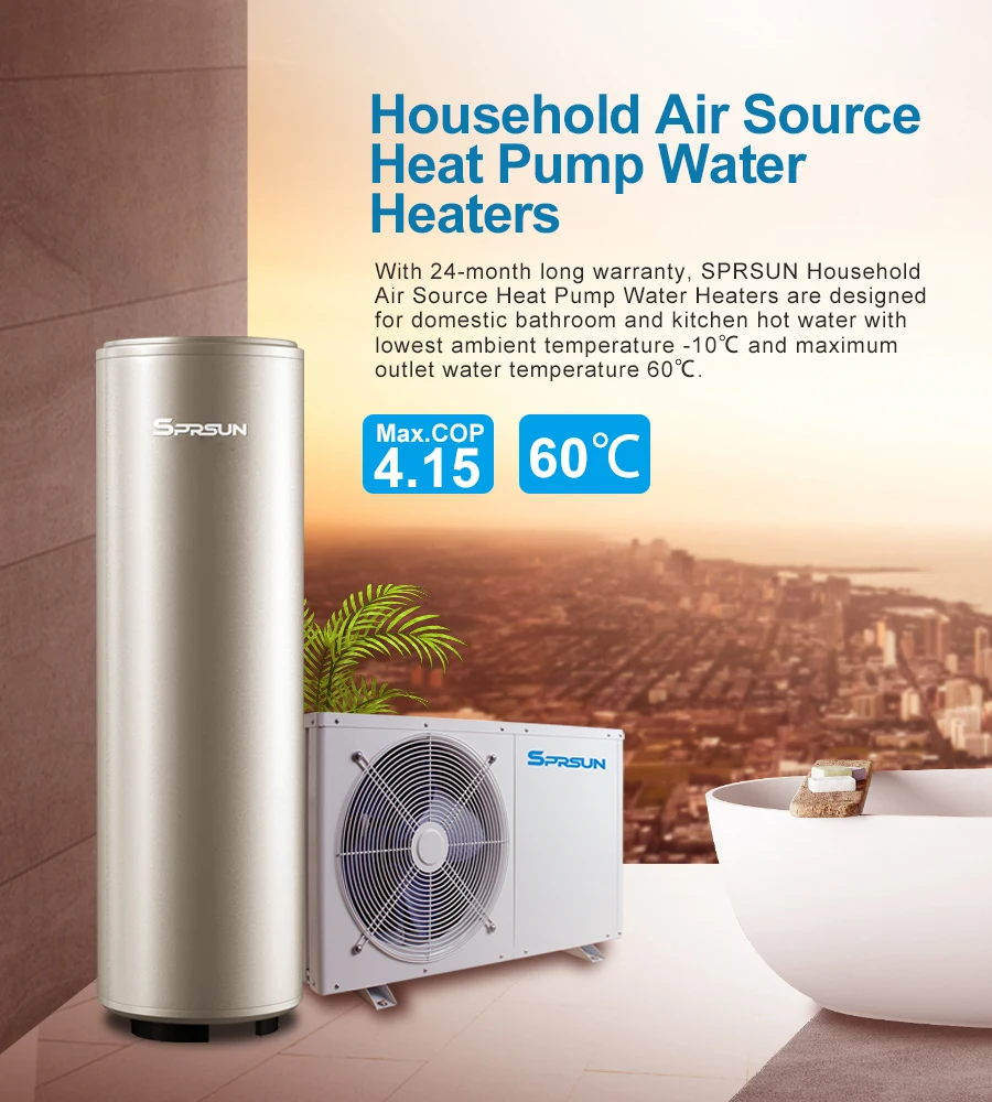 ERP A+++ energy label approved mini household split heat pump for domestic hot water