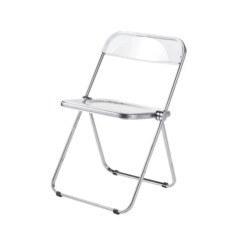 Modern Transparent Acrylic Folding Chair Plastic Chairs Dining Chair with Metal