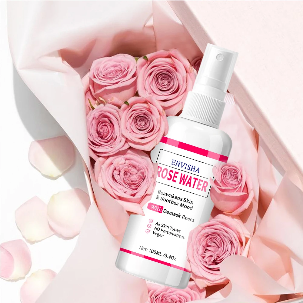 Korean Face Rose Water Toner Vegan Soothing Facial Skin Care Toner Spray for Women