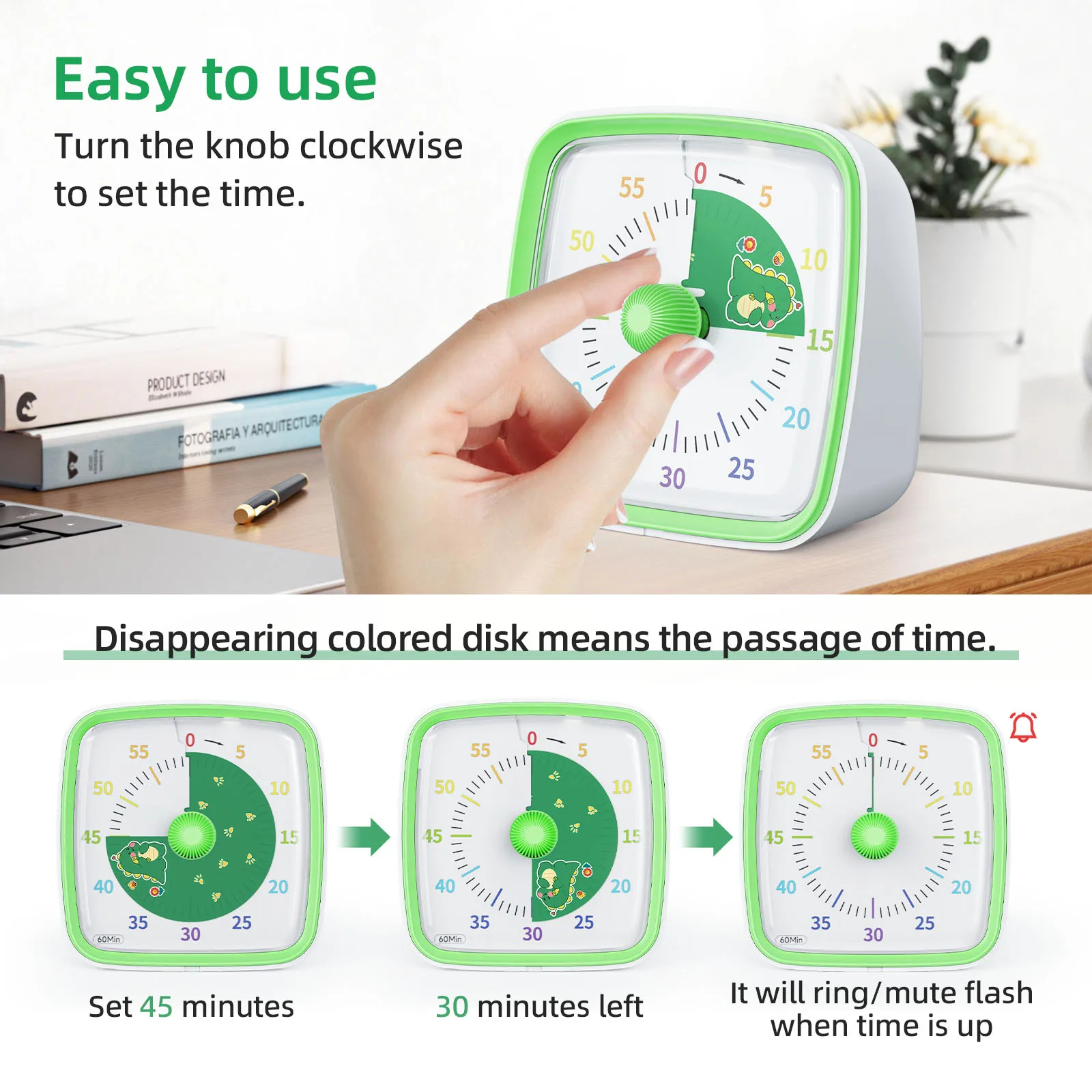 Yunbaoit Cube Study Tool Classroom Time manager Visual kitchen Google Timers Productivity Countdown Time Timer Visual for kids