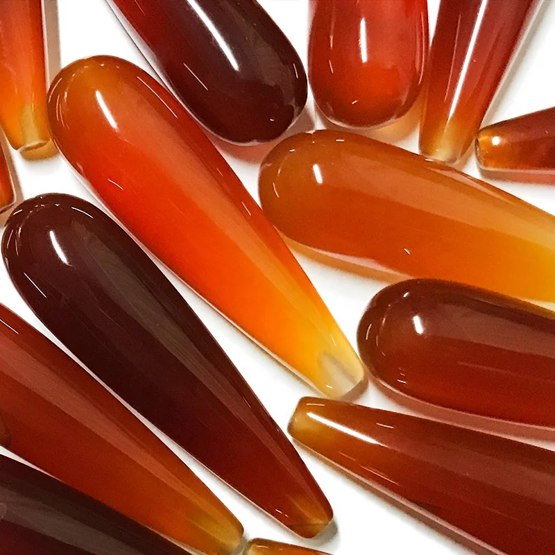 Red agate stone drops carnelian drop beads with hole