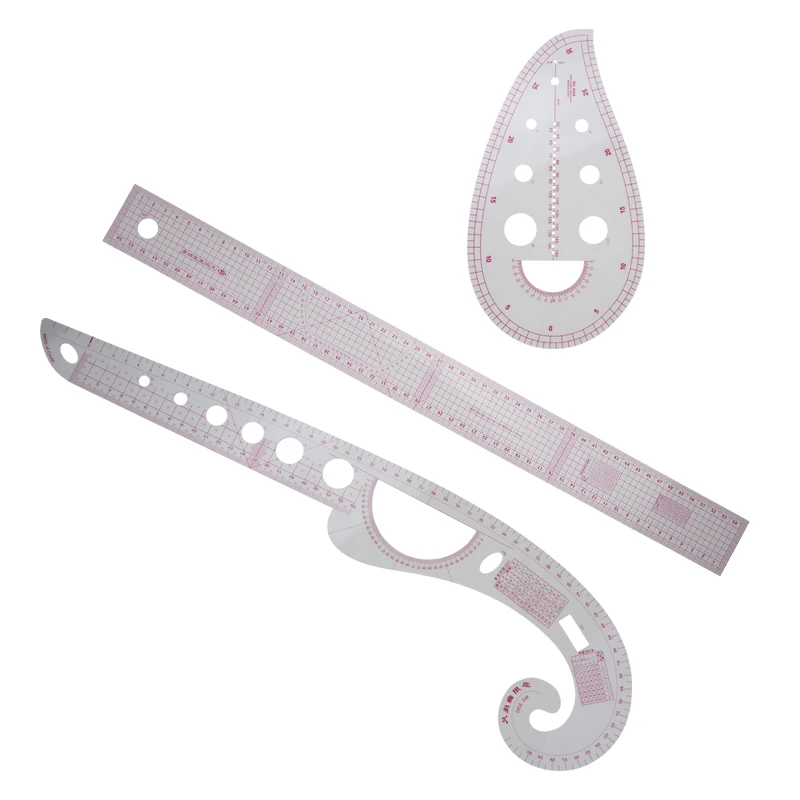 3pcs Sewing Tailor French Curve Rulers Drawing Line Measure Clothing Patchwork DIY Craft Tools Patchwork Ruler for Tailor