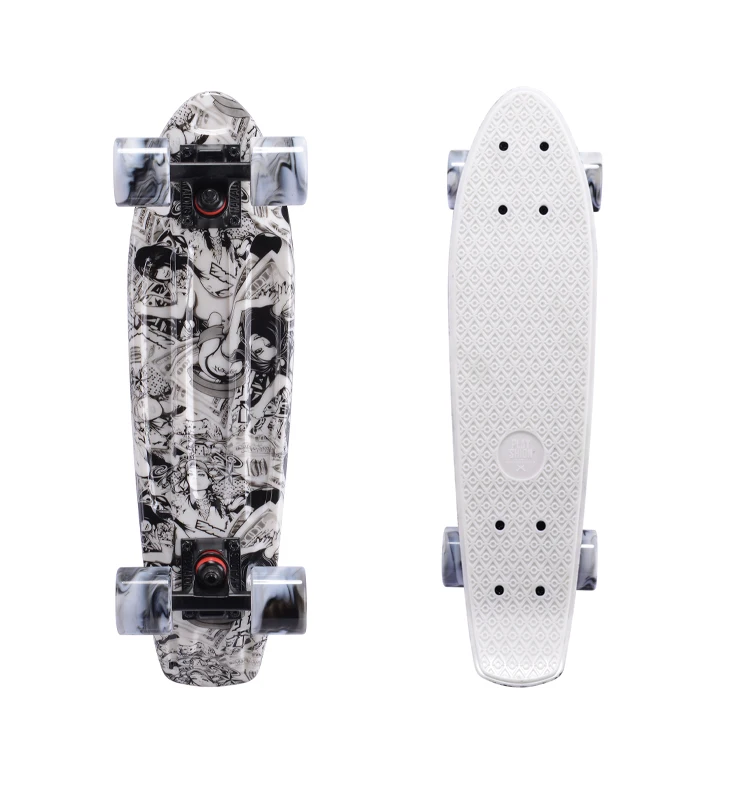 PP fiberglass plastic completed skateboard classic penny board skate board for sale